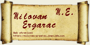 Milovan Ergarac vizit kartica